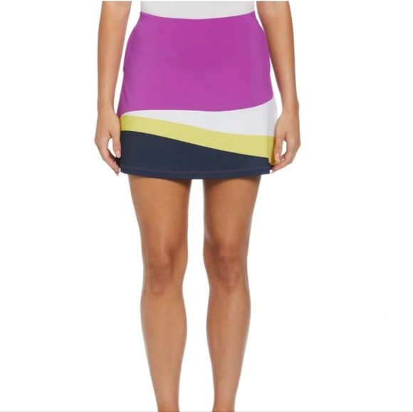 Original Penguin Dresses & Skirts - ORIGINAL PENGUIN | Women's Purple Cactus Colorblock Mini Back Pleated Skort